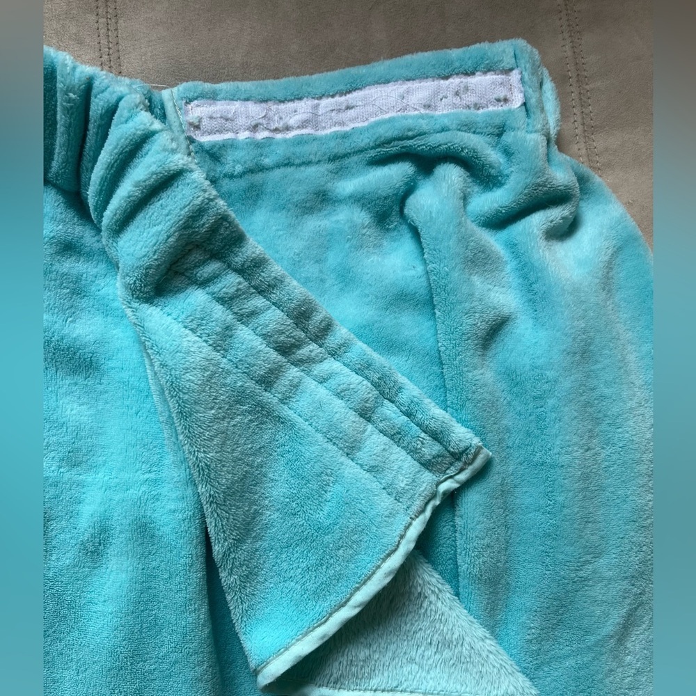 Aqua Plush Wrap-Round Mini Robe - Picture 3 of 4